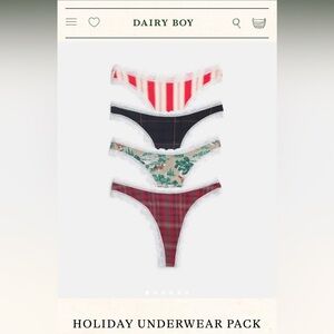 Dairy Boy holiday thong pack— UNWORN ❤️